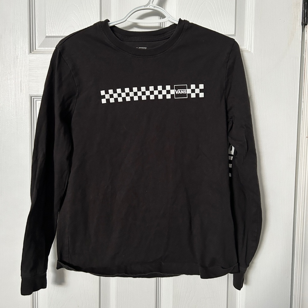 Vans Black Checkered Long Sleeve Tee
